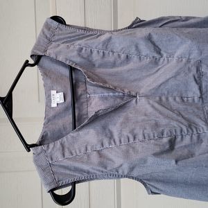 ** 3/$25 ** J CREW Sleeveless Vneck Scalloped Hem Black & White Check Top Size 8